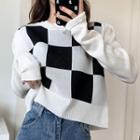 Check Sweater Black & White - One Size