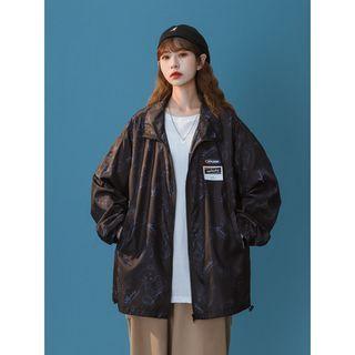 Logo Tie-dyed Zip-up Jacket
