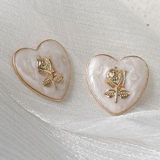 Heart Sterling Silver Ear Stud / Clip-on Earring
