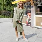 Asymmetric-hem Long T-shirt Dress