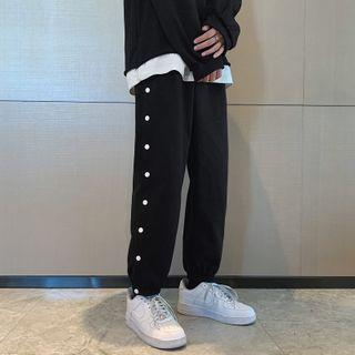 Side-button Jogger Sweatpants