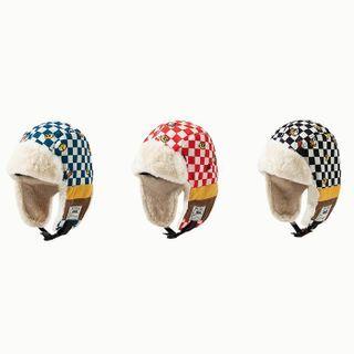 Checkered Fleece Trapper Hat