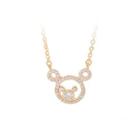 925 Plated Rose Gold Bear Necklace With White Austrian Element Crystal