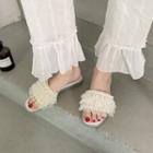 Lace Ruffle Slide Sandals