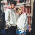 Couple Matching Panel Hooded Sweatshirt