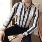 Striped Slim-fit Long-sleeve Shirt