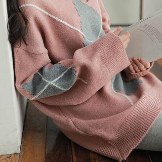 Crew-neck Argyle Sweater