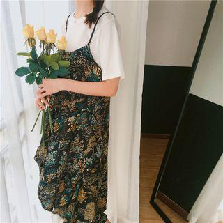 Printed Dip Back Strappy Dress
