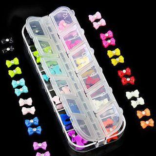Rhinestone Bow Nail Art Decoration Multicolour - One Size