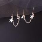 Star Chain Drop Earring 1 Pair - Silver - One Size