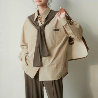 Set: Plain Shirt + Straight Leg Pants