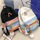 Set: Paneled Backpack + Bag Charm