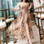 Flower Print Off-shoulder Midi Sundress
