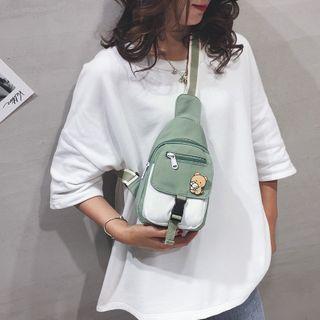 Two-tone Zip Sling Bag