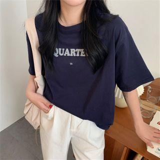 Short-sleeve Loose-fit Lettering Top