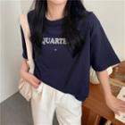 Short-sleeve Loose-fit Lettering Top