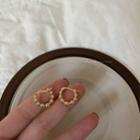 Bead Alloy Hoop Earring 1 Pair - 01 - Gold - One Size