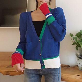 Color Block Cardigan / Camisole