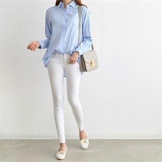 Lace-trim Loose-fit Shirt