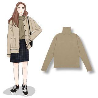 Turtleneck Sweater Grayish Green - One Size