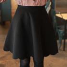 Scallop-edge Flare Skirt