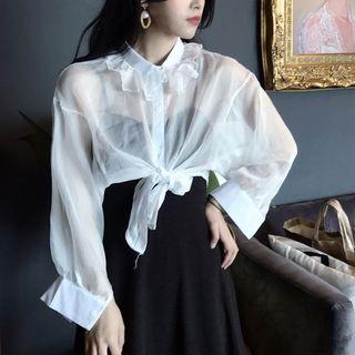 Cropepd Chiffon Blouse