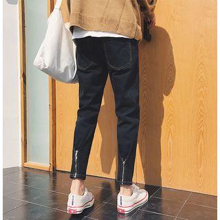 Zip Back Slim-fit Jeans