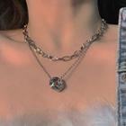 Alloy Pendant Layered Choker Necklace Silver - One Size