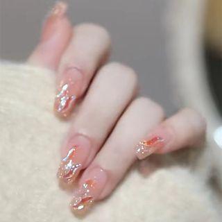 Embellished Pointed Faux Nail Tips (various Designs)