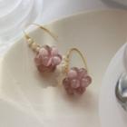 Grapes Freshwater Pearl Cat Eye Stone Dangle Earring 1 Pair - Purple & Gold - One Size