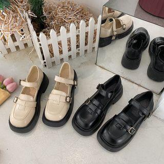 Buckled Paneled Mary Jane Shoes