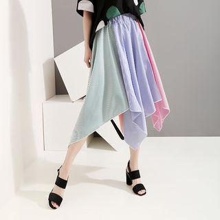 Striped A-line Skirt As Shown In Figure - One Size