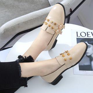 Studded Faux Leather Loafers