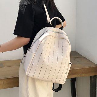 Star Patterned Faux Leather Backpack