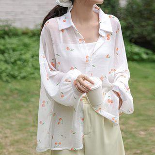 Long-sleeve Light Floral Shirt