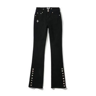 Studded Straight Leg Bootcut Jeans