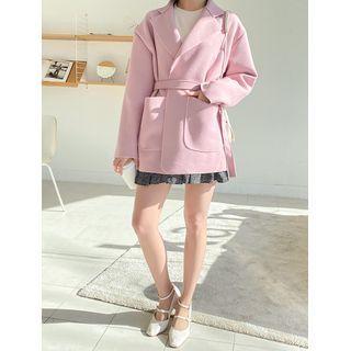 Belted Stitched Wrap Jacket