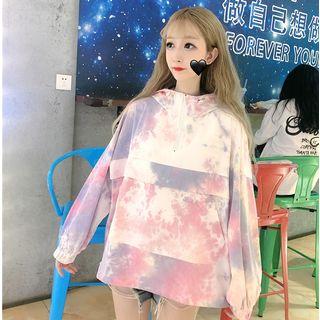 Tie-dye Zip-up Hoodie As Shown In Figure - One Size