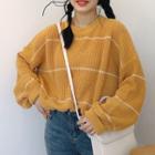 Round-neck Striped Long-sleeve Knit Sweater