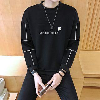 Letter Embroidered Knitted Sweatshirt