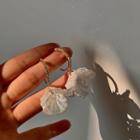 Shell Petal Fringed Earring 1 Pair - White & Gold - One Size