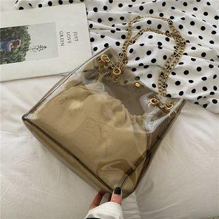 Set: Transparent Tote Bag + Drawstring Pouch