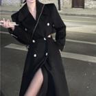 Double-breasted Cutout Long Coat