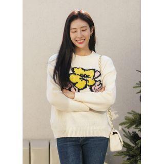 Flower-jacquard Sweater