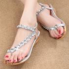 Embellished Loop-toe Sandals