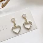 Cut-out Heart Dangle Earring 1 Pair - Earrings - One Size