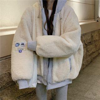 Fleece Padded Zip Jacket Gray - One Size