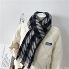 Couple Matching Plaid Knit Scarf Black & White - One Size