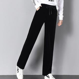 Wide-leg Velvet Sweatpants