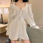Buckled Long Shirt Dress
